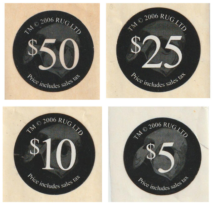 Merch Stand Price Stickers